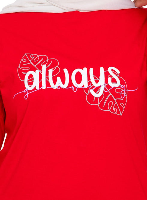 Racing Red Printed Long - Sleeve Design 29 - Khotwh